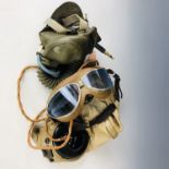 A Second World War USAAF A-15 flying helmet, together with A-10 oxygen mask and commercial Seesall