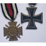 An Imperial German 1914 Iron Cross second class together with an Honour Cross