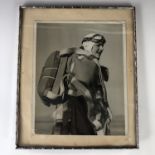 A framed period portrait photograph of Air Transport Auxiliary pilot Mona Friedlander, 24 cm x 19