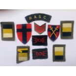 A small group of Second World War British Army cloth insignia