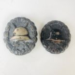 Two Imperial German black wound badges