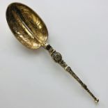 An Edward VIII coronation commemorative silver-gilt anointing spoon, Wakely & Wheeler, London, 1936,