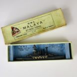 A Crescent Toys battleship HMS "Malaya", No. 691, in original carton