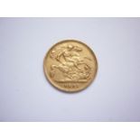 A Victorian 1897 gold half sovereign