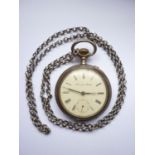 An early 20th century white-metal cased International Watch Co / IWC half-chronometer pocket