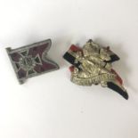 A German Third Reich day badge together with A Deutscher Krieger Bund pin