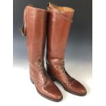 A pair of US Army / Air Service officer's field or riding boots, stamped "THE MILITARY STORES of