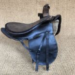 An early 19th century American lady's side saddle by Jesse Hunt, of a military pattern, manufactured