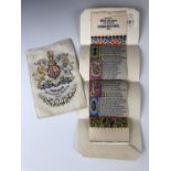 Victorian woven silk souvenirs for the London International Exhibition of 1862, including "The Ode