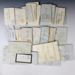 A quantity of Victorian pre-stamp covers pertaining to Cumbria, circa 1839 - 1849, to include post