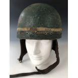 A 1941 dated British Army motor-cyclist's "pulp" helmet