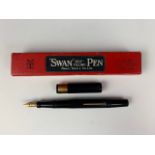A Mabie, Todd & Co Ltd "Swan" 'Self-Filling' fountain pen, with 18ct gold ferule engraved with the