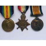 A 1914-15 Star, British War and Victory Medals to 1241 Gnr R Mackay, RFA