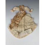A late Victorian draper's miniature sample bridesmaid bustle dress purportedly for the wedding of