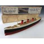A Chad Valley 'Unique "Take to Pieces" Model of RMS "Queen Mary", boxed with paperwork