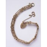 A vintage 9ct gold gate-link bracelet, 13.4g