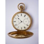 A late Victorian 18ct gold cased hunter pocket watch by Edward Culver of London, having a crown-