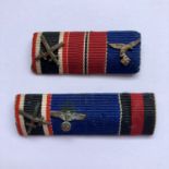 Two German Third Reich medal ribbon bars