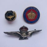 An enamelled RAF / RNAS sweetheart brooch, a Forces Help Society & Lord Roberts Workshops lapel