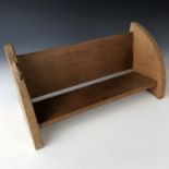 A Robert 'Mouseman' Thompson carved oak book trough, with carved date '1976', 45 cm