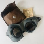 A set of German Wehrmacht sand / dust goggles and pouch