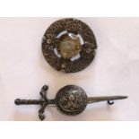 Two Scottish silver brooches by Robert Allison, 25.8g