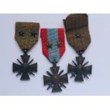Three Great War / théâtres d'opérations extérieurs Croix de Guerre medals