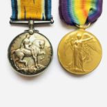 British War and Victory Medals to 60877 Pte W E Botham, Notts & Derby R