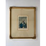A half-length portrait of Lord Nelson by George Baxter (1804-1867), hand-tinted, framed and