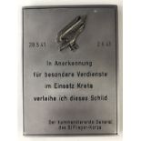 A Luftwaffe non-portable award for XI Flieger-Korps veterans of the 1941 German airborne invasion of