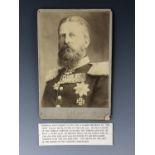 An Imperial German carte-de-visite photographic portrait of Kaiser Friedrich III, 16 x 11 cm