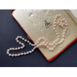 A mid 20th Century Ciro pearl rope-necklace, having a single-strand of uniform pearls, and a