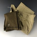 British Army khaki drill trousers and a woollen scarf / comforter