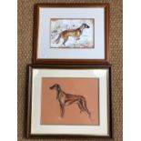E*** Hutchinson [?] (20th century) Two sensitive portrait studies of Rhodesian Ridgeback dogs,