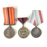 Three various Soviet and Indian medals