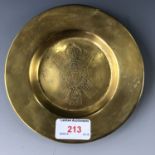 A brass dish "The Queens Own Cameron Highlanders, Egypt"