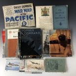 Sundry items of military ephemera including Second World War aircraft postcards, a 1951 Royal