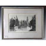 Guilini C. Rik-Axe (20th Century) Brugge, city view, limited edition lithographic print, pencil