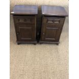 A pair of contemporary oak bedside cabinets, 38 x 32 x 63 cm