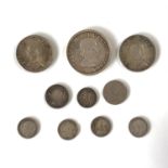 A small quantity of Victorian and other silver coins