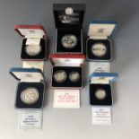 Six Royal Mint silver proof coins