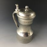 A reproduction Scottish pewter tappit-hen commemorating the bicentenary of the 1782 Repeal of the