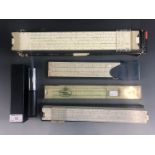 Four slide rules and an Otis King calculator