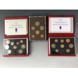 Three cased Royal Mint proof coin sets