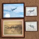 Aviation prints, including; Coulson, Outbound Lancaster Crossing the East Coast; a Robert Taylor