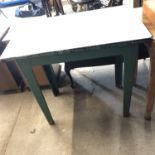 A 1940s enamelled kitchen table, 84 x 54 x 76 cm