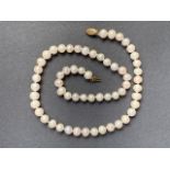 A single-strand pearl necklace