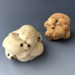 Two Border Fine Art figurines designed by Judy Boyt, A Ball of Seal Pups, and A Ball of Labrador