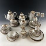 A Meiji Japanese egg shell porcelain tea and coffee set