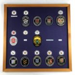 A mounted display of post-War German Police / Deutsche Polizei badges